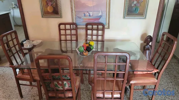 muebles y colchones - Se vende juego de comedor en caoba  2