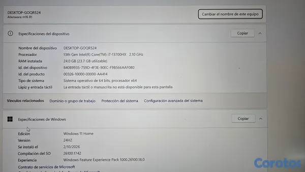 computadoras y laptops - laptop alienware gamer RTX4080 I7.13700HX  7