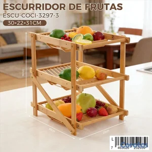 Organizador plegable para frutas de tres