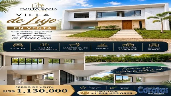 casas vacacionales y villas - Villa de Lujo | 5 Habitaciones | Punta Cana vilage 2