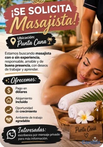 solicitud masajista con o sin experiencia 