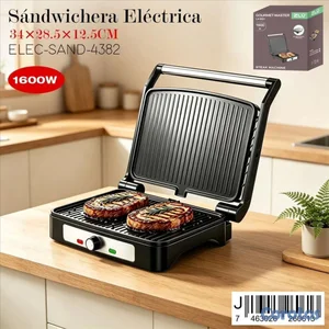 Grill sandwichera electrica de 1600 W