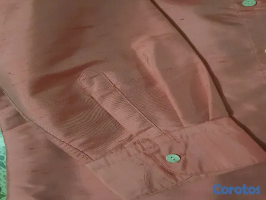 ropa para mujer - Elegante blusa camisera de seda pura, tamaño M, marca Tracy M. 2