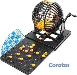 Juego de Bingo Familiar con Tómbola Manual, Bolas 