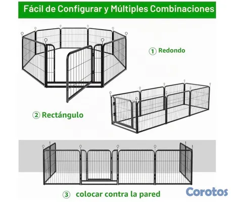 animales y mascotas - Corralito para cachorro 8 paneles de barra para perro pequeño reforzada  4