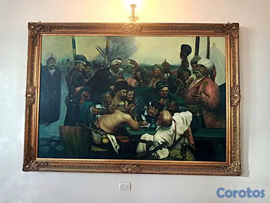 arte y antigüedades - Enorme pintura al óleo sobre lienzo del vestíbulo  3
