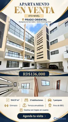 apartamentos - venta de apartamento 4to nivel en la autopista de san isidro con 104mts  15