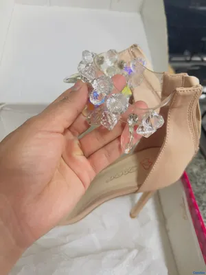 zapatos para mujer - Zapatillas con perlas color beige 5