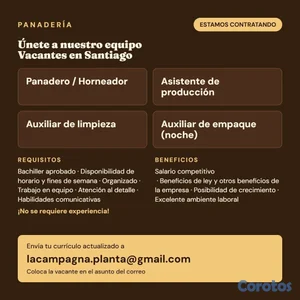 Vacantes disponibles en Santiago