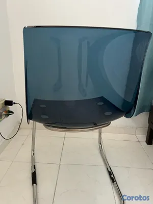 muebles y colchones - Silla Moderna Cantilever Acrílico Ahumado aproveche precio 
 2