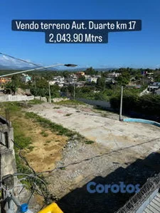 VENDO SOLAR DE 2043 MTRS EN LA AUT DUARTE KM 17