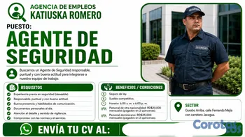 empleos disponibles - Puesto: AGENTE DE SEGURIDAD