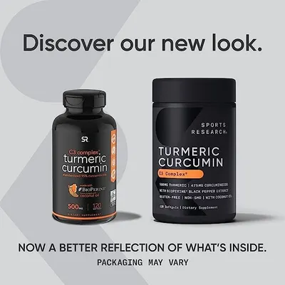 Salud y Equipamiento Médico - Curcuma 500mg 120 capsulas Sports Research 3
