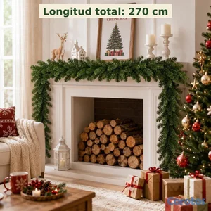 Guirnalda navidena verde de 270 cm