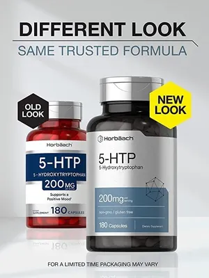 Salud y Equipamiento Médico - Horbaach 5-htp 200 Mg | 180 Capsulas | Suplemento De Fuerza 5