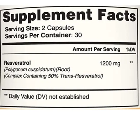 Salud y Equipamiento Médico - Resveratrol 100% Natural 60caps - - Unidad A $4515 2