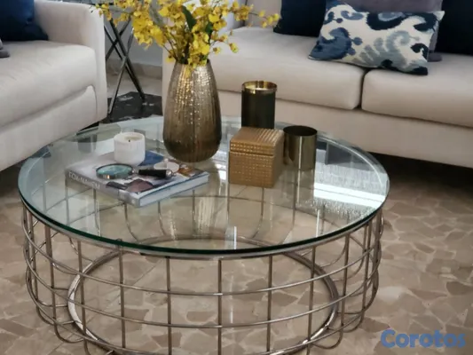 muebles y colchones - Mesa de centro redonda usado 6