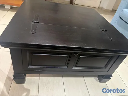 muebles y colchones - Mesa de centro de madera color negro 5