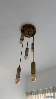 decoración y accesorios - Set de 2 hermosas lámparas colgantes bronce 2