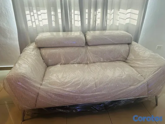 muebles y colchones - Sofá de 3 color crema 2