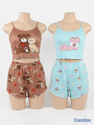 ropa para mujer - piyamas cortas damas y niñas. 3