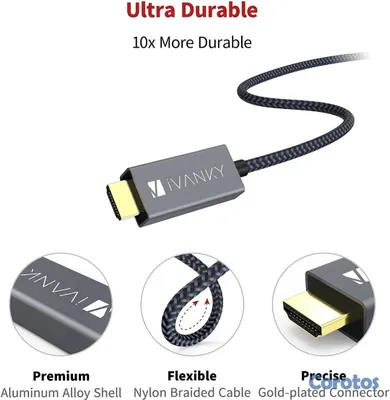 accesorios para electronica - CABLE DISPLAYPORT TO HDMI 6.6 PIES IVANKY 2