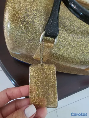 ropa para mujer - Bolso Furla color amarillo y azul de brillo  3