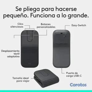MOUSE LOGITECH MOBI FOLD INALAMBRICO, BLUETOOTH, P