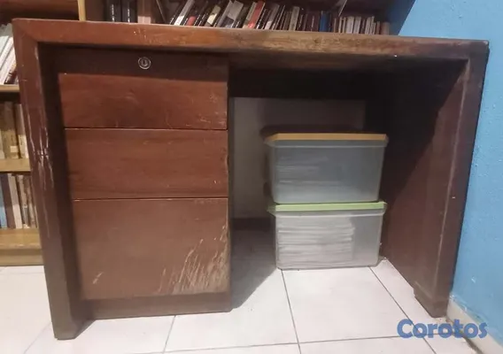 muebles y colchones - 🪵 Escritorio de Caoba Centenaria Para Restauración 2