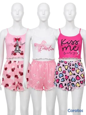 ropa para mujer - piyamas cortas damas y niñas. 7