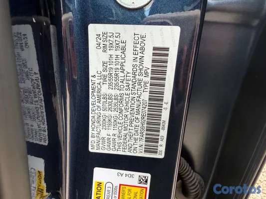 jeepetas y camionetas - honda crv turing híbrida 2024 como nueva  9