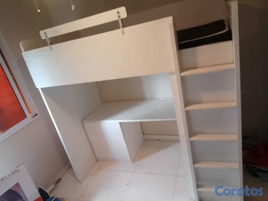 muebles y colchones - Cama con escritorio y armario de ikea   4