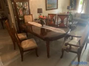 muebles y colchones - Juego de comedor clásico de 6 sillas