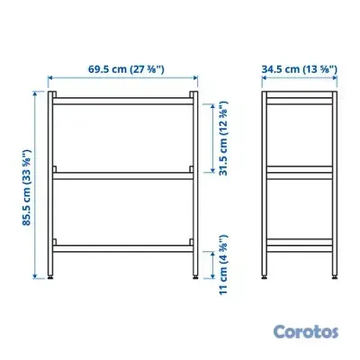 muebles y colchones - Estantería abierta IKEA EKENABBEN, álamo/blanco 4