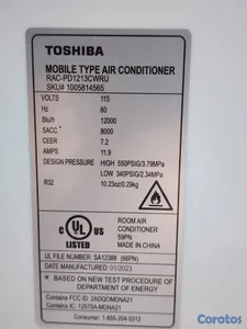 Aire acondicionado portatil Toshiba 12mil BTU