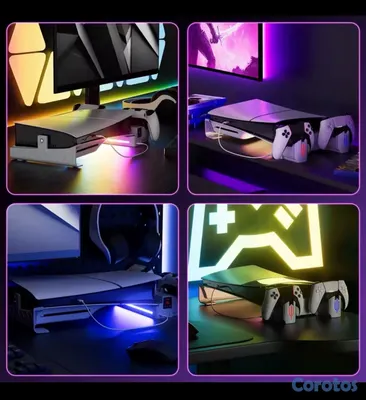 consolas y videojuegos - base horizontal de refrigeración y carga de mandos PS5 Slim y Pro 6