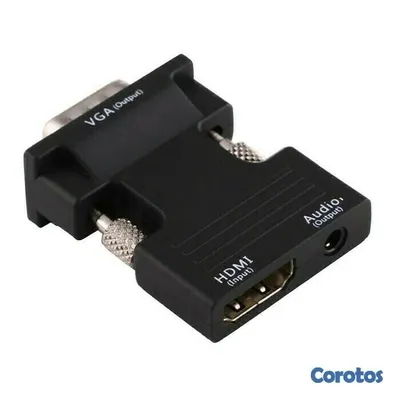 accesorios para electronica - Convertidor hdmi a vga + audio ideal para pc lapto 2