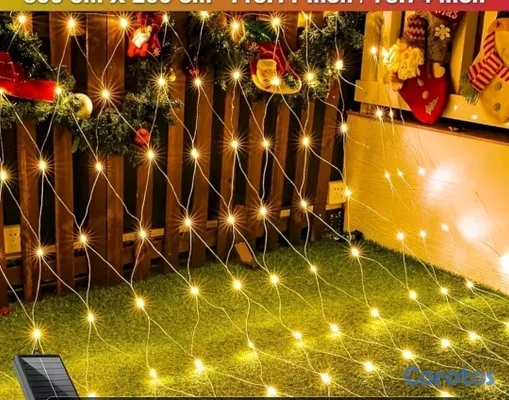 decoración y accesorios - Malla de Luces Navideña 3 Metros por 2 Metros, multicolor , amarillo cálido y bl 2