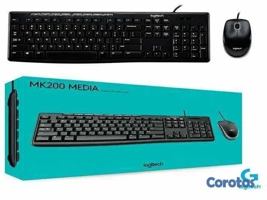 accesorios para electronica - TECLADO Y MOUSE ALAMBRICO (CON CABLE)  LOGITECH MK200, MEDIA COMBO, INTERFAZ USB 2