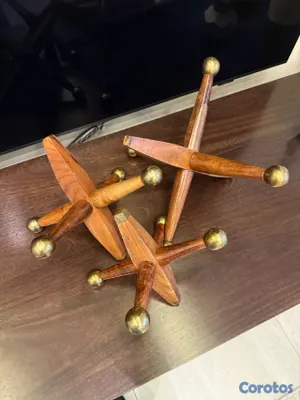 decoración y accesorios - Trío decorativo de Jacks en madera  5