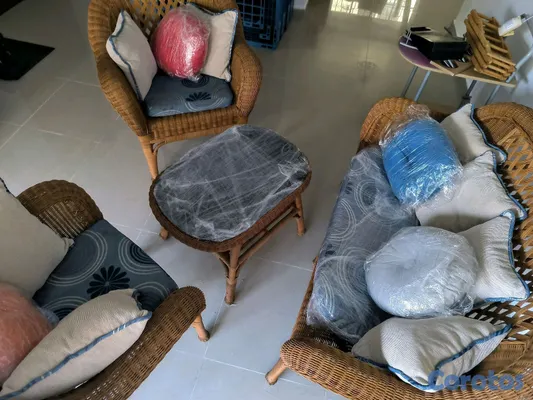 muebles y colchones - Título: Oportunidad por motivo de viaje Venta Juego Mueble en Mimbre 
 2