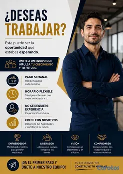 empleos disponibles - Oportunidad de trabajo con o sin experiencia 