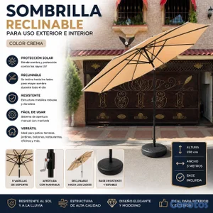 sombrilla reclinable con base 