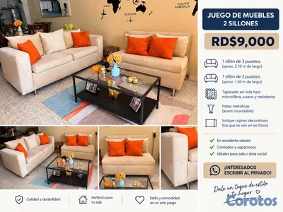 Juego de muebles de 2 sillones