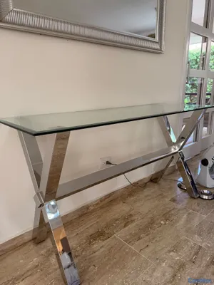 decoración y accesorios - repisa con espejo de acero inoxidable con vidrio  3