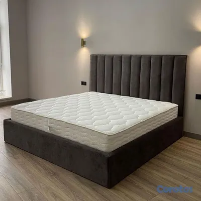 muebles y colchones - Cama tapizada color Gris y Beige+ Colchon. Nueva 9