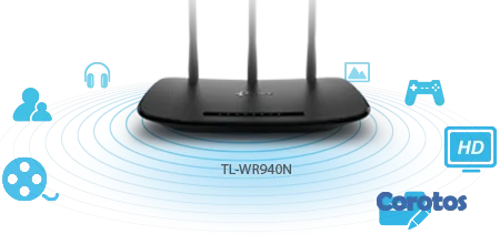 otros electronicos - ROUTER WIRELESS TP-LINK TL-WR940N, 2.4GHZ/450MBPS, 1 PUERTO WAN + 4 PUERTOS LAN 2