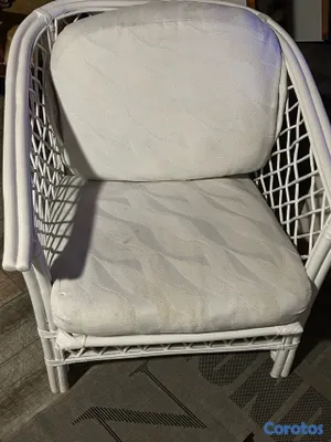 muebles y colchones - sillón blanco Mimbre  2