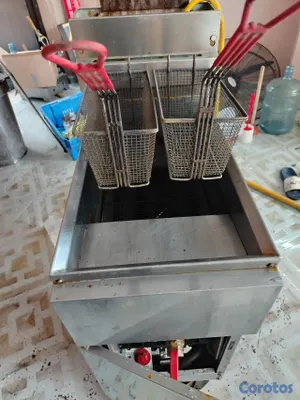 equipos profesionales - Freidora a gas de 2 canastos, 6 galones 3