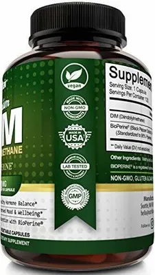 Salud y Equipamiento Médico - Suplemento Nutriflair Dim 400 Mg Con Bioperina, 120 Capsulas 4